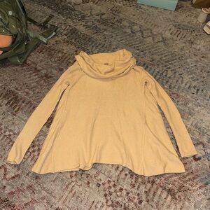 Free People Tan Cowl Neck Sweater